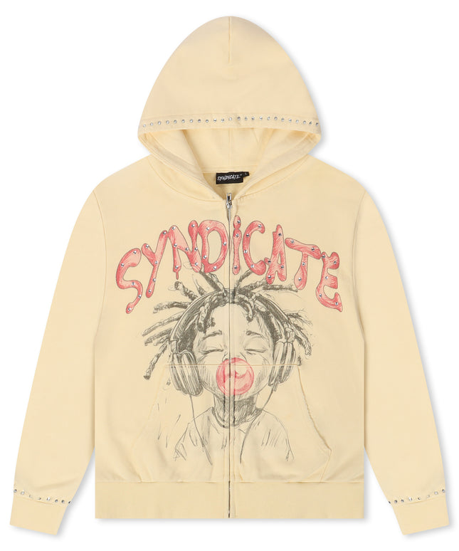 The Syndicate Youth Hoodie - Cream Wash