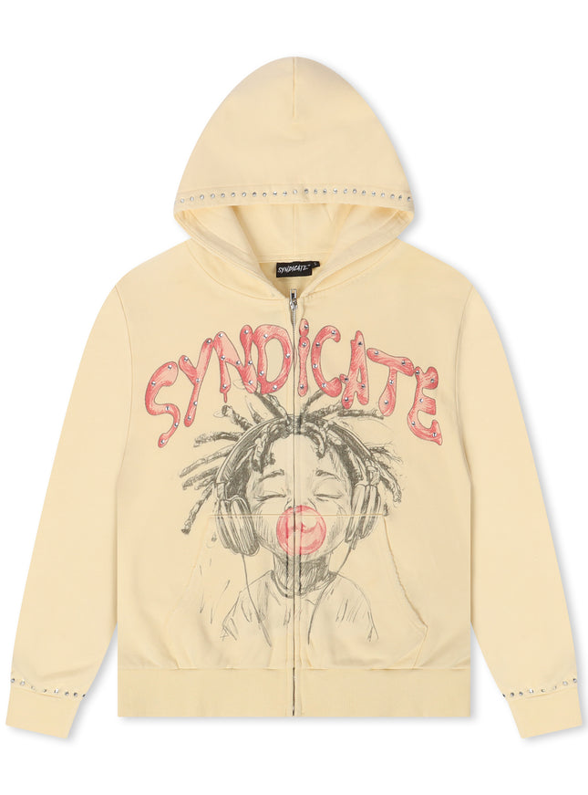 The Syndicate Youth Hoodie - Cream Wash
