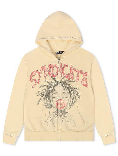 The Syndicate Youth Hoodie - Cream Wash
