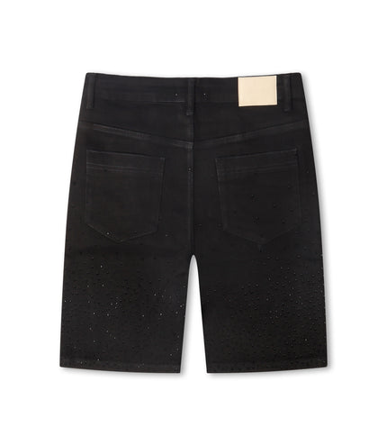Almost Someday Solomon Rhinestone Jorts - Black