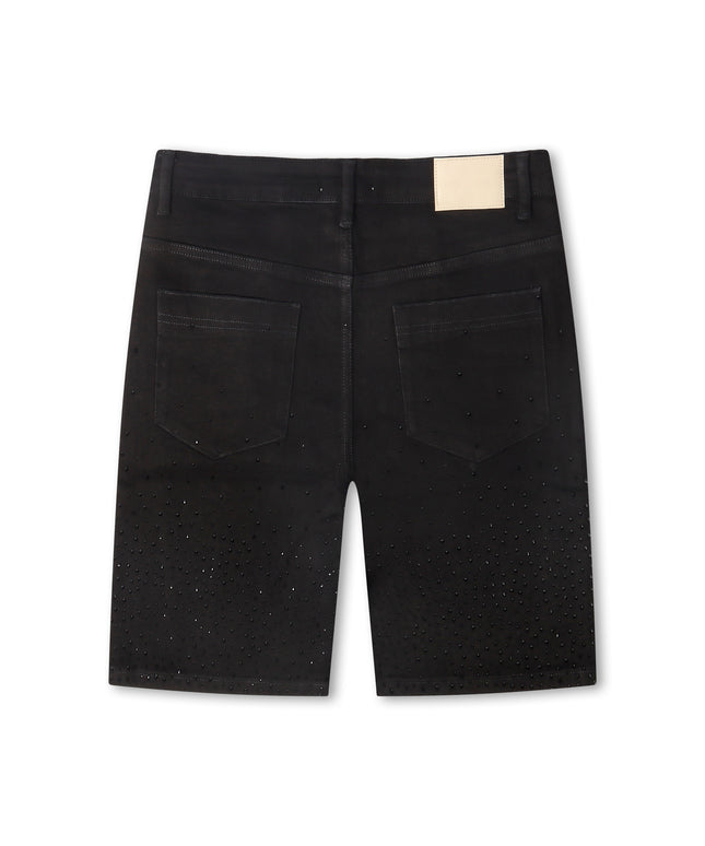 Almost Someday Solomon Rhinestone Jorts - Black