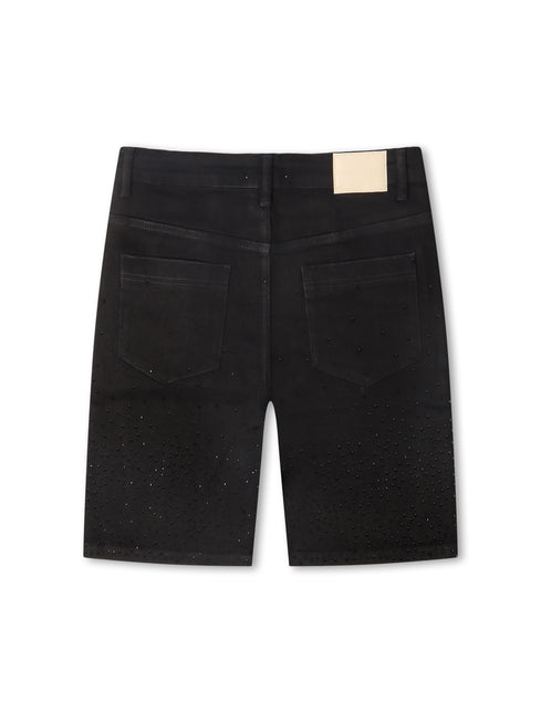 Almost Someday Solomon Rhinestone Jorts - Black