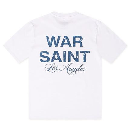 Warsaint LA Script Tee - White/Blue