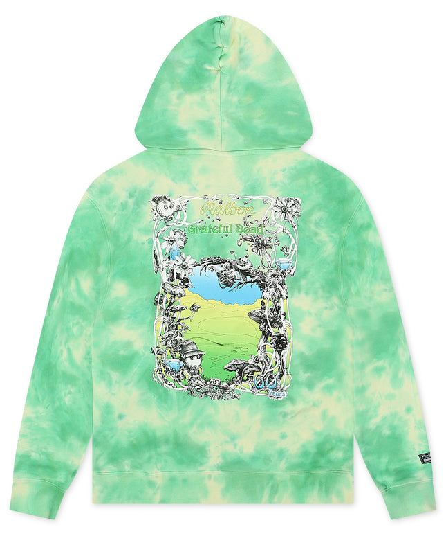 Malbon Grateful Dead Fesque Hoodie - Green Tie Dye