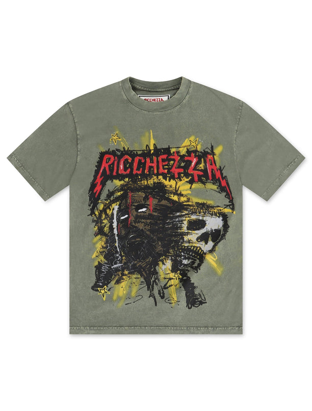 RICCHEZZA FEAR OF GOD TEE - OLIVE RICCHEZZA