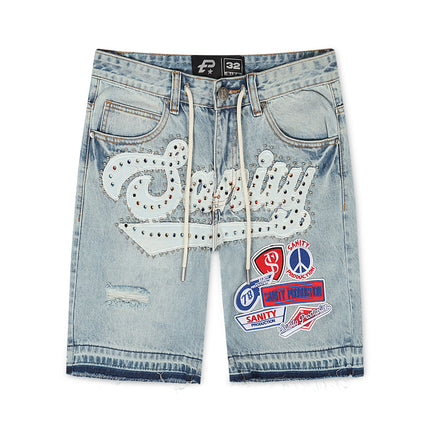 Politics Sanity Jorts - Light Wash
