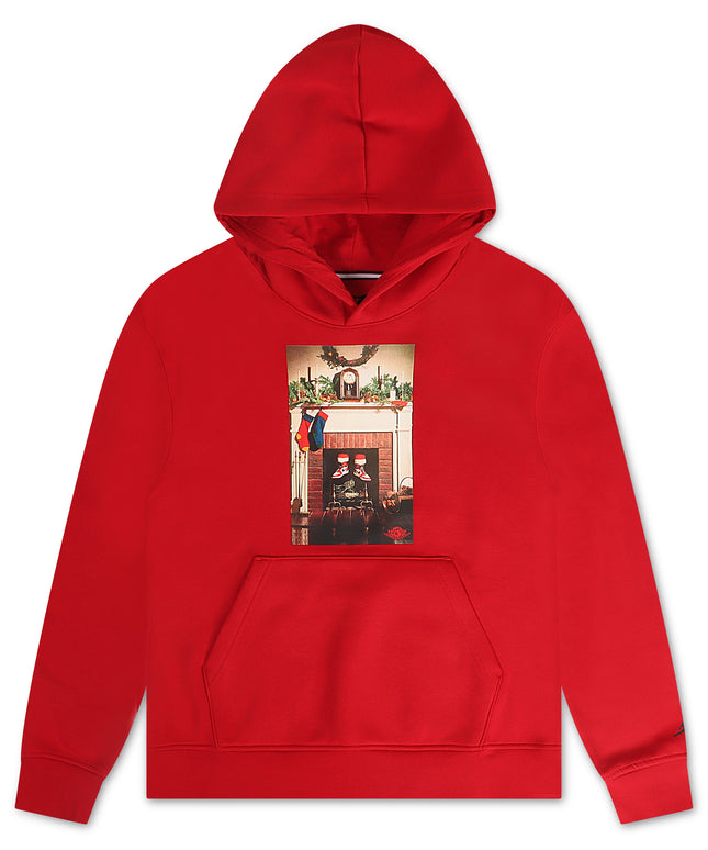 Air Jordan Mens Jumpman Chimney Hoodie - Gym Red