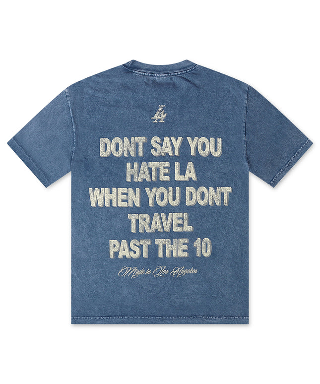Stargazing LA Dodgers Past the 10 Tee - Denim Wash