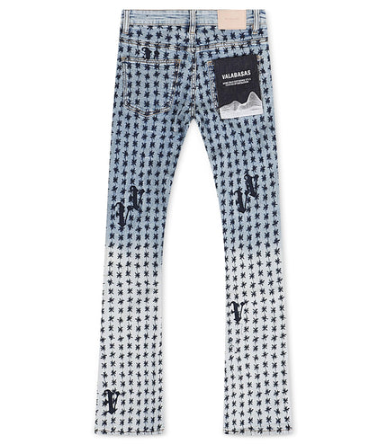 Valabasas Asterisk Stacked Flare Jean - Blue/Black - Denim Exchange 