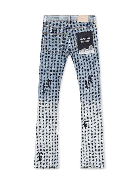 Valabasas Asterisk Stacked Flare Jean - Blue/Black - Denim Exchange 