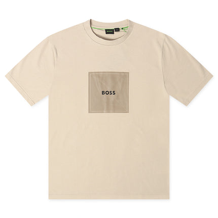 Boss Logo Rib Tee - Beige