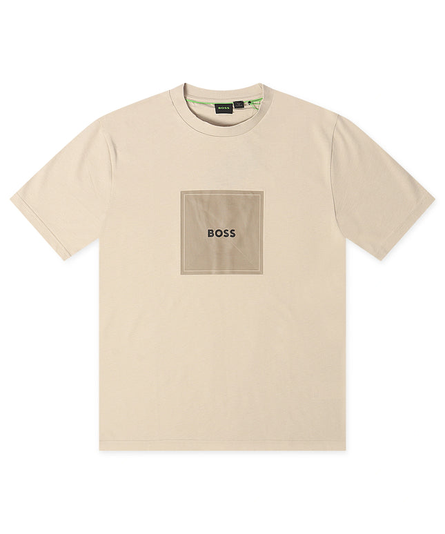 Boss Logo Rib Tee - Beige