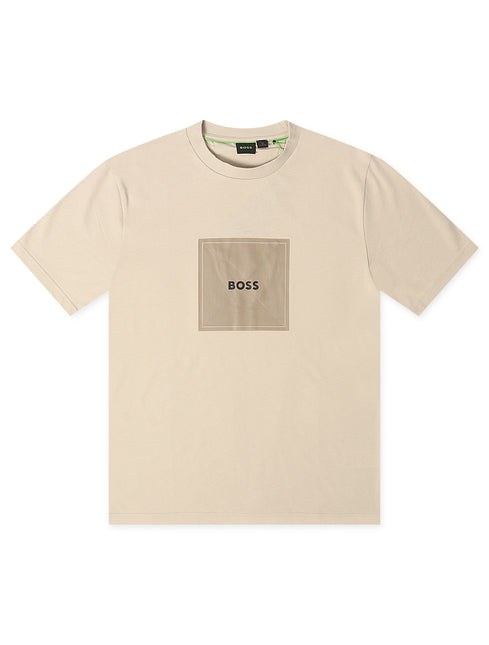 Boss Logo Rib Tee - Beige