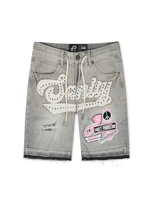 Politics Sanity Jorts - Grey
