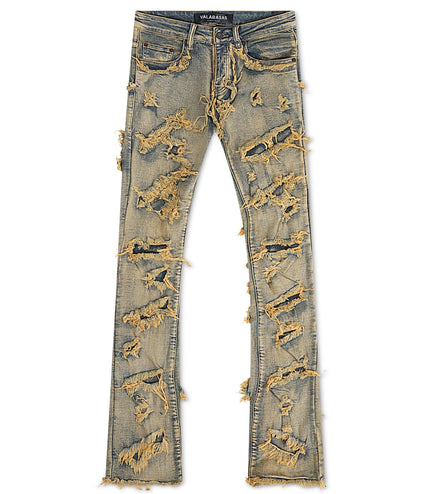 Valabasas Eyeore Wash Stacked Flare Jean - Dirty Vintage - Denim Exchange 