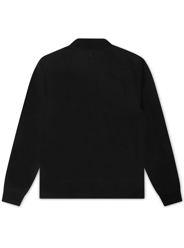 Psycho Bunny Mens Michael Mixed Media Zip Flannel - Black - denim exchange