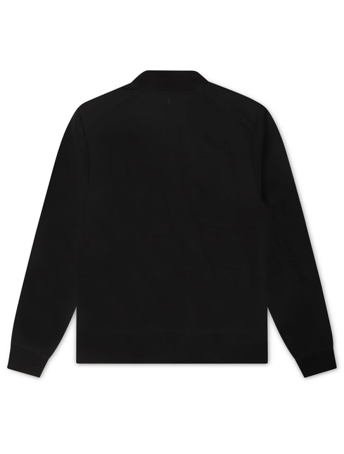 Psycho Bunny Mens Michael Mixed Media Zip Flannel - Black - denim exchange