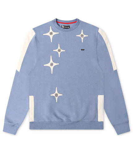 Makobi Star Rhinestone Crewneck - Smoke Blue