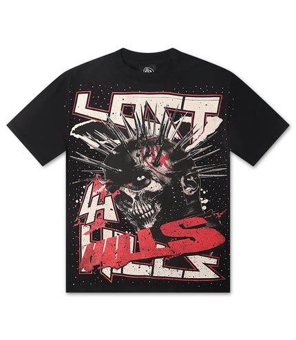 Lost Hills Punk Skull Tee - Black
