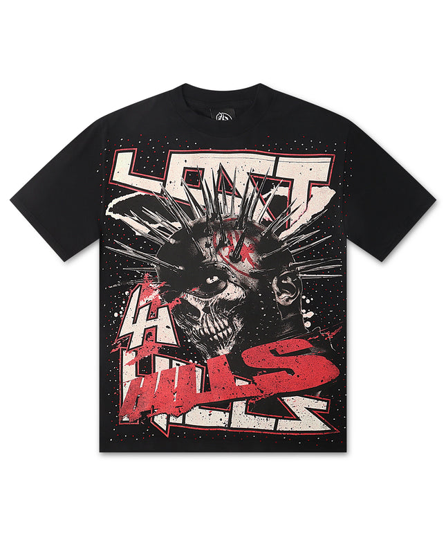 Lost Hills Punk Skull Tee - Black