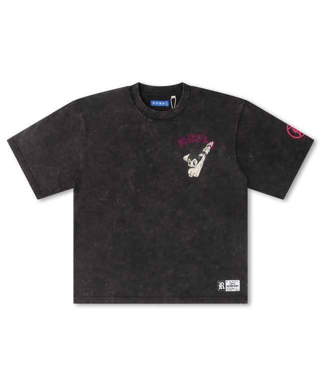 Rebel Denim Astro Boy Cropped Tee - Black