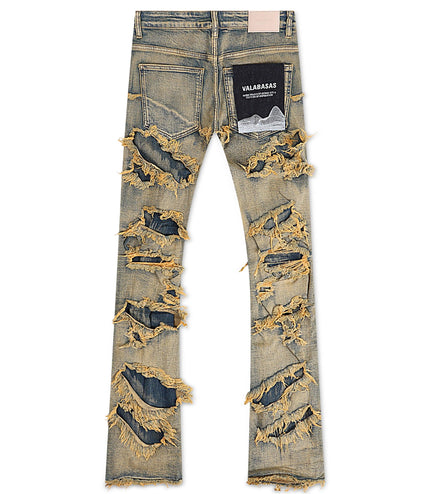 Valabasas Eyeore Wash Stacked Flare Jean - Dirty Vintage - Denim Exchange 