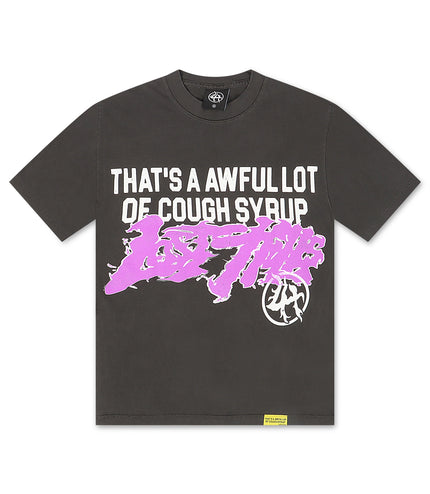 Lost Hills x ALOCS Cough Syrup Tee - Charcoal/Purple