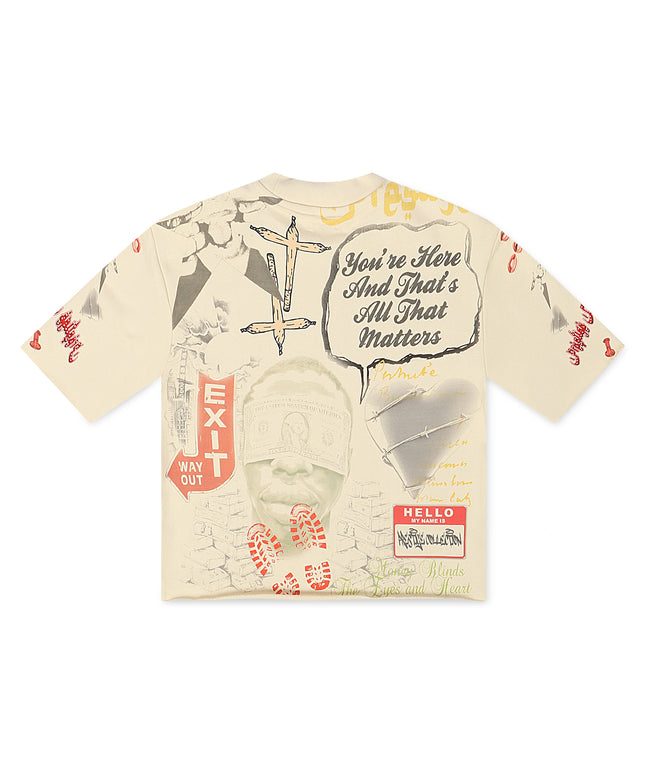 Prestige Money Power Respect Cropped Tee - Cream