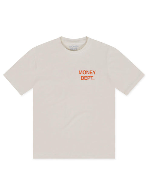 MONEY DEPT. LOS ANGELES HEAVYWEIGHT TEE - CREAM/ORANGE MONEY DEPT