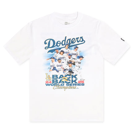 New Era LA Dodgers Back 2 Back Champs Tee - White