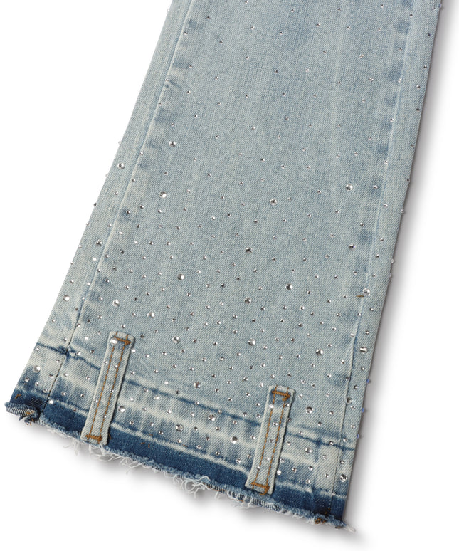 Vicious Denim All Over Rhinestone Jeans - Blue