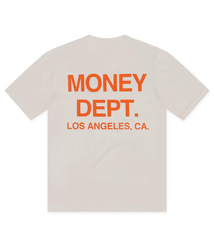 MONEY DEPT. LOS ANGELES HEAVYWEIGHT TEE - CREAM/ORANGE MONEY DEPT