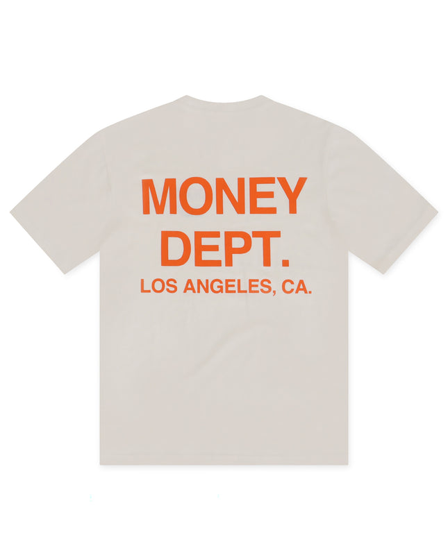 MONEY DEPT. LOS ANGELES HEAVYWEIGHT TEE - CREAM/ORANGE MONEY DEPT