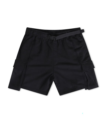 Apastime Vacation in Portugal French Terry Belted Shorts - Black - Denim Exchange USA