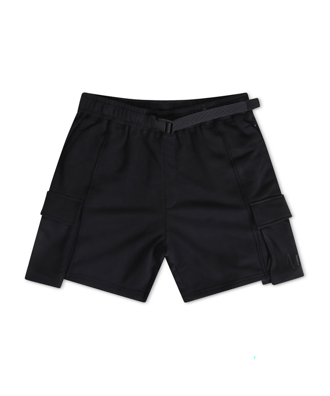 Apastime Vacation in Portugal French Terry Belted Shorts - Black - Denim Exchange USA