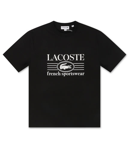 Lacoste Classic Fit Cotton Print Jersey Tee - Black