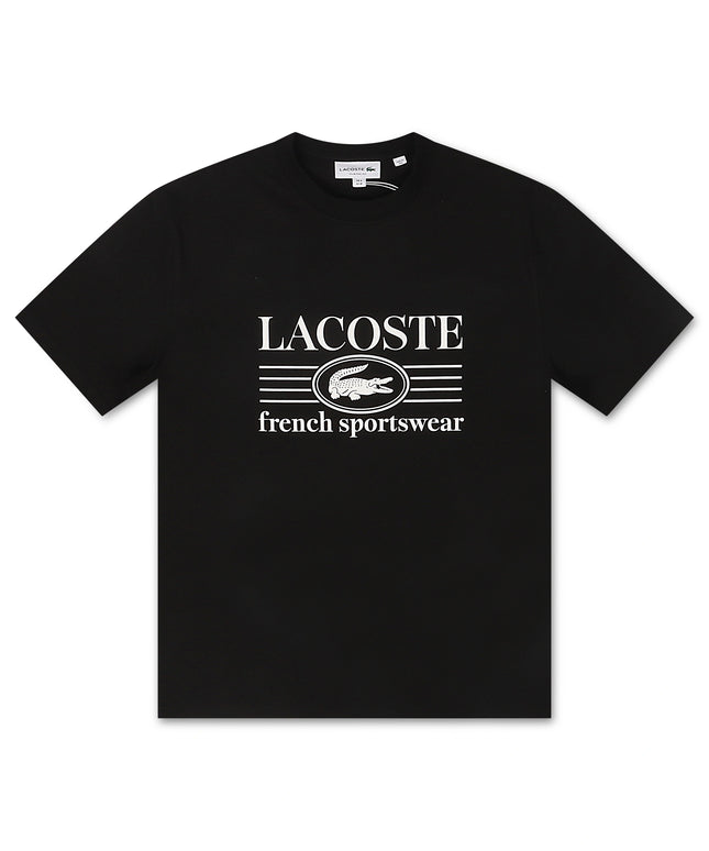 Lacoste Classic Fit Cotton Print Jersey Tee - Black