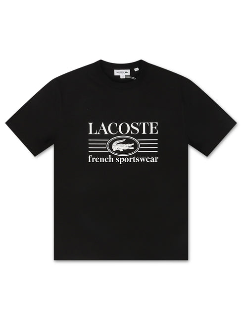 Lacoste Classic Fit Cotton Print Jersey Tee - Black