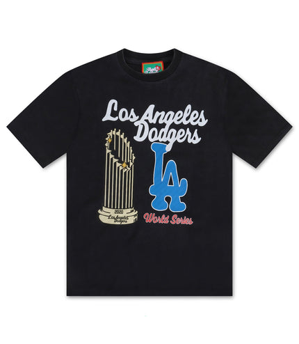 RED LETTERS LA WORLD CHAMPS TEE - VINTAGE BLACK RED LETTERS