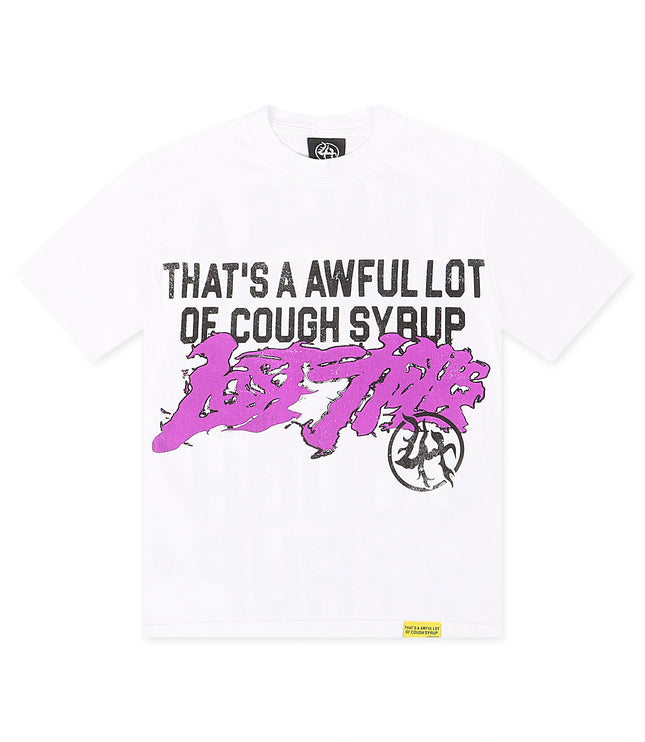 Lost Hills x ALOCS Cough Syrup Tee - White/Purple