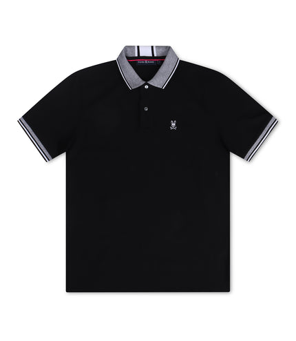 Psycho Bunny Kingston Pique Polo - Blackened Pearl