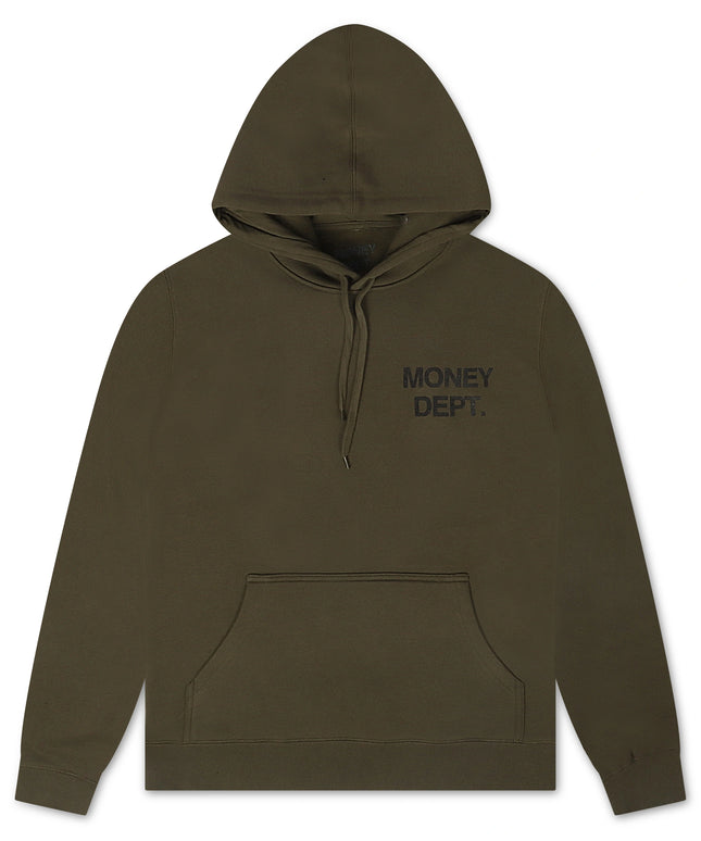 Money Dept. Print Hoodie - Olive/Black