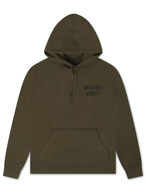 Money Dept. Print Hoodie - Olive/Black