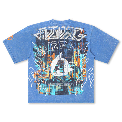 Rebel Denim Astro Boy Cropped Tee - Royal - Denim Exchange