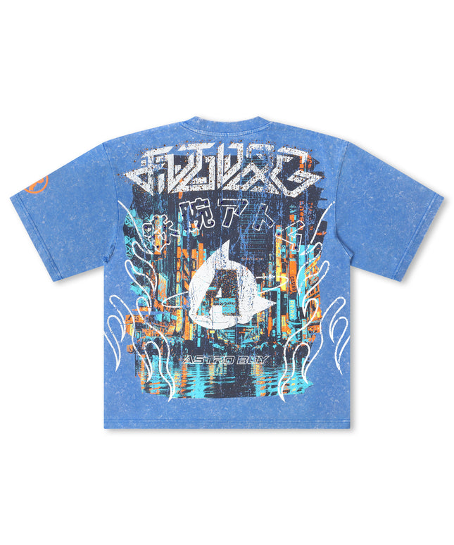 Rebel Denim Astro Boy Cropped Tee - Royal