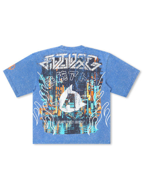 Rebel Denim Astro Boy Cropped Tee - Royal - Denim Exchange