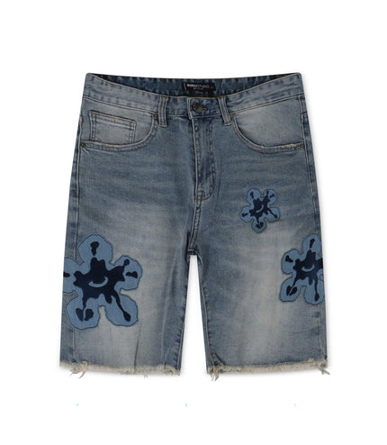 ROKU STUDIO DENIM PATCH TEAR SHORTS - LIGHT WASH ROKU STUDIO