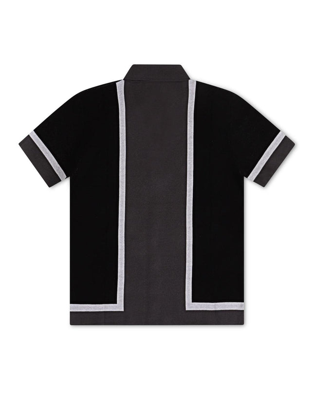 Memory Lane All Team Knit Button Down Shirt - Black - Denim Exchange 