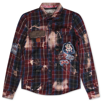 Smugglers Moon Button Up Woven Top - Bleached Plaid