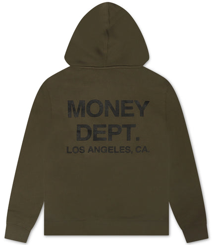 Money Dept. Print Hoodie - Olive/Black